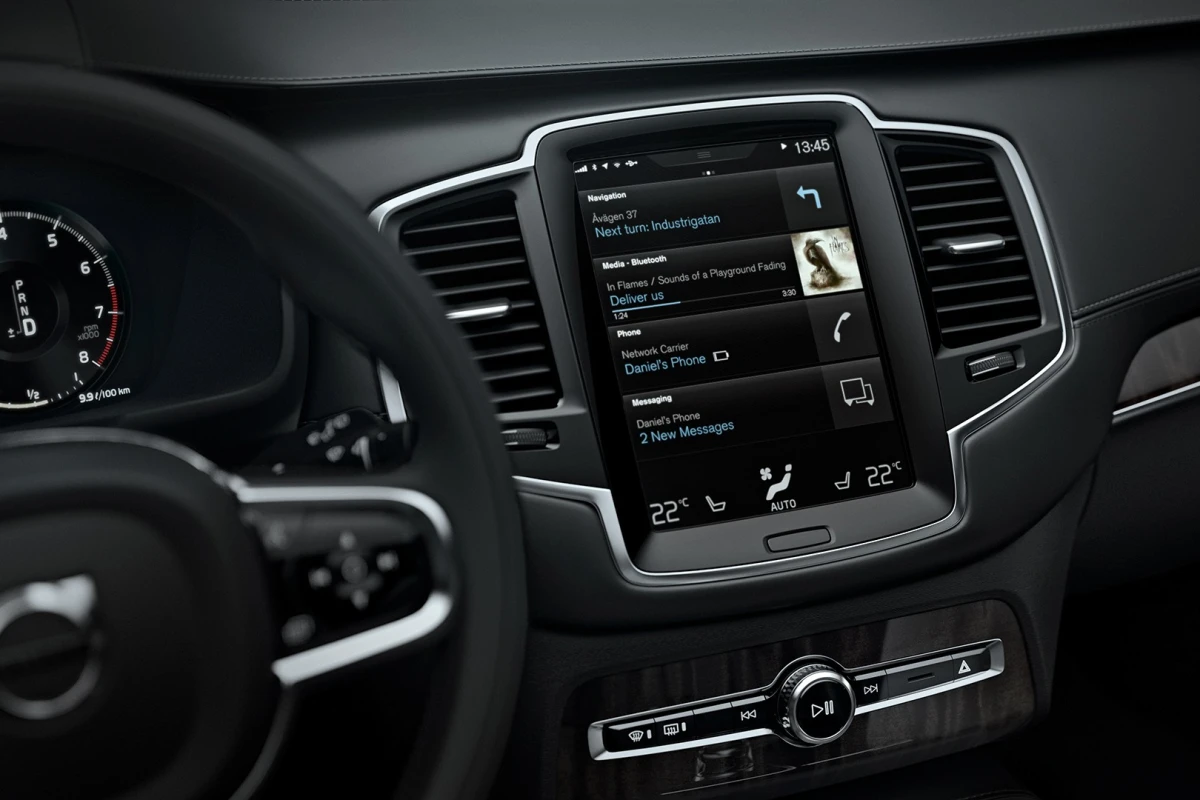 Navigation, audio and climate control settings are all adjusted through the screen