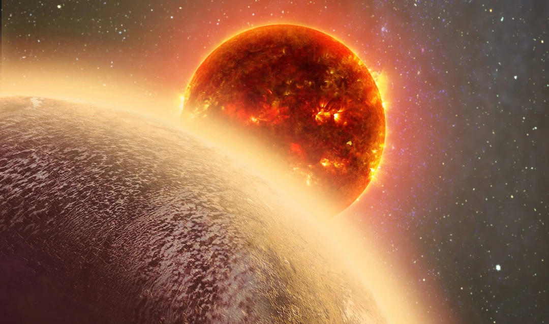 An artist's rendition of GJ 1132b, an exoplanet which may have an atmosphere of oxygen, but is too hot for life