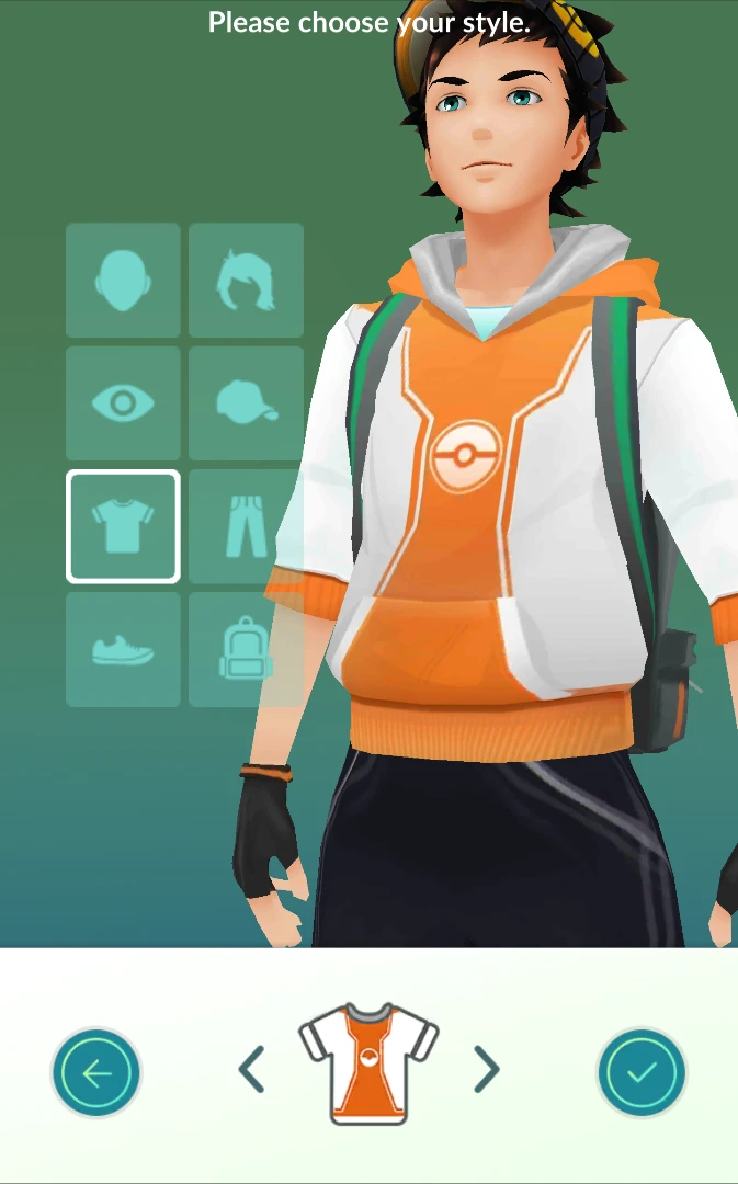 When you first boot up the app, you create your character from a limited set of aesthetic options