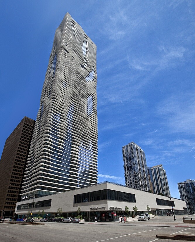 The Aqua tower in Chicago