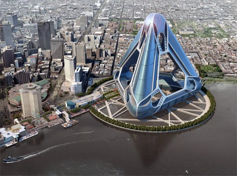 The New Orleans Arcology Habitat (NOAH) concept for the banks of the Mississippi