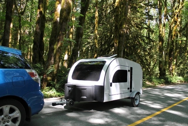 At 950 lb, the Droplet can be towed by a wide variety of vehicles