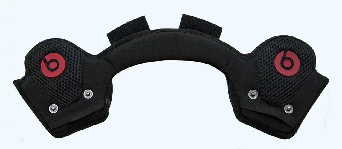 The padded Communication Neckroll with integrated Beats by Dr. Dre headphones can be purchased separately