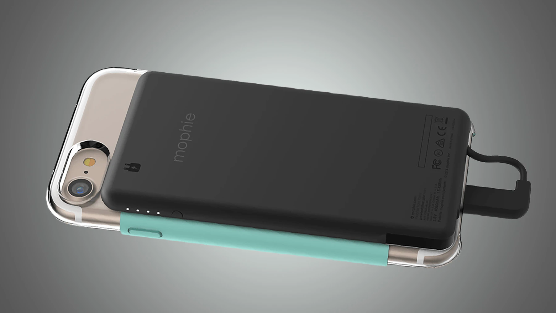 Once you put Mophie's Hold Force case on the iPhone 7, you can snap a battery pack onto the back