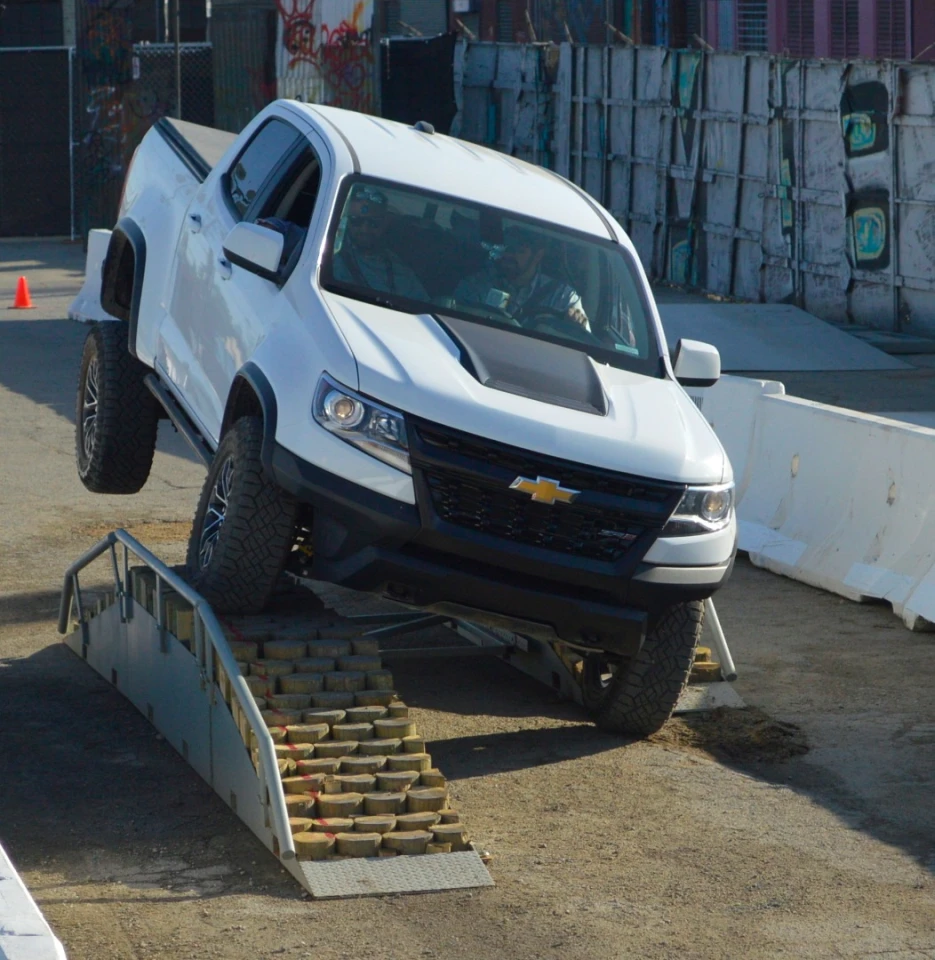 Wheels up in the air and the ZR2 keeps muscling along