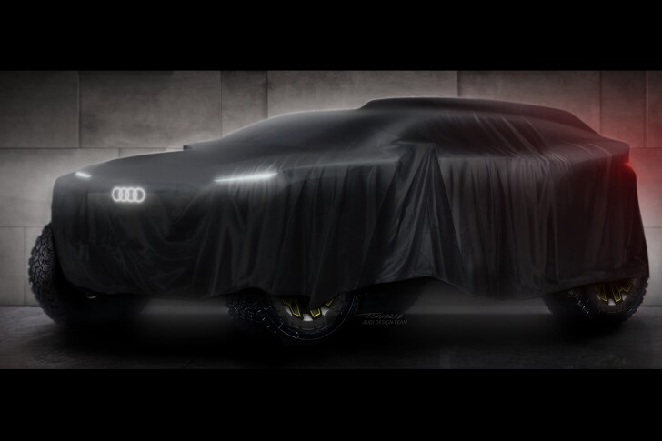 Audi teases its hybrid rally car ahead of its first Dakar appearance