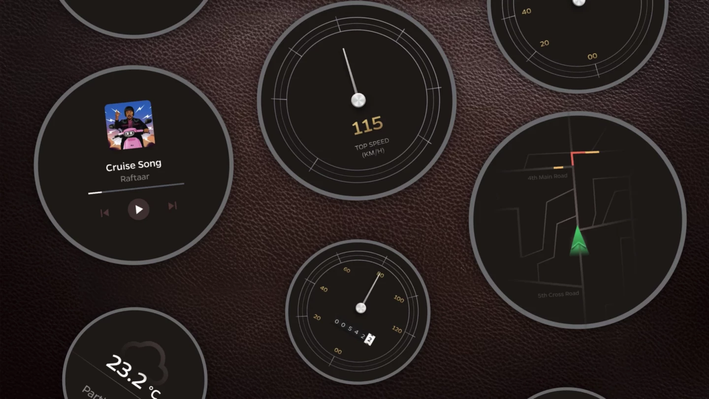 The standard dash can be augmented with a range of widgets, designed to match each mood, offering a wide range of handy information and controls