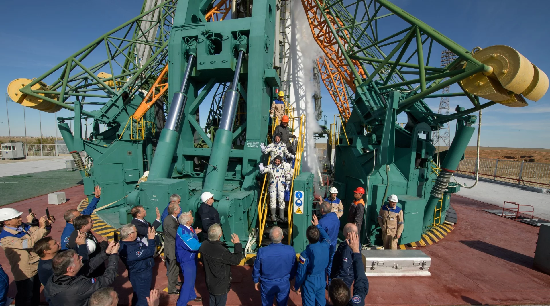 Soyuz team at the pad