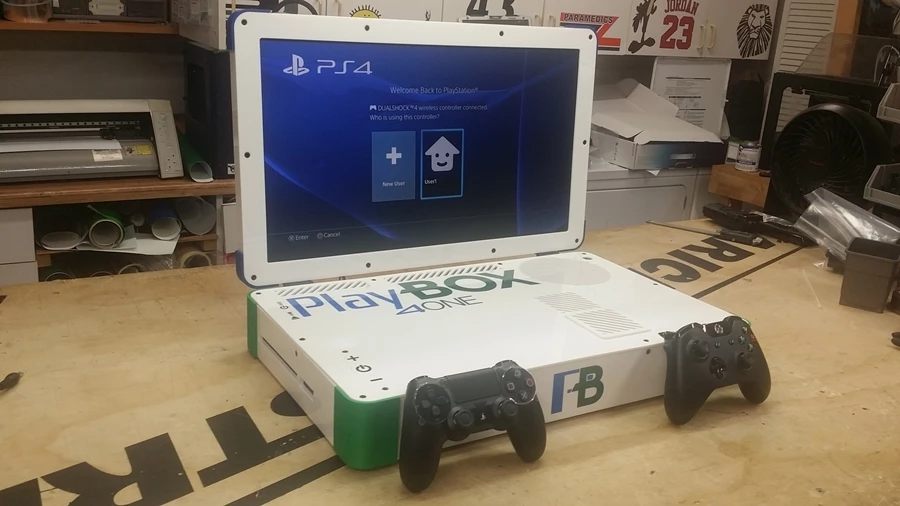 The PlayBox with the Playstation 4 powered up (Photo: Edward Zarick)
