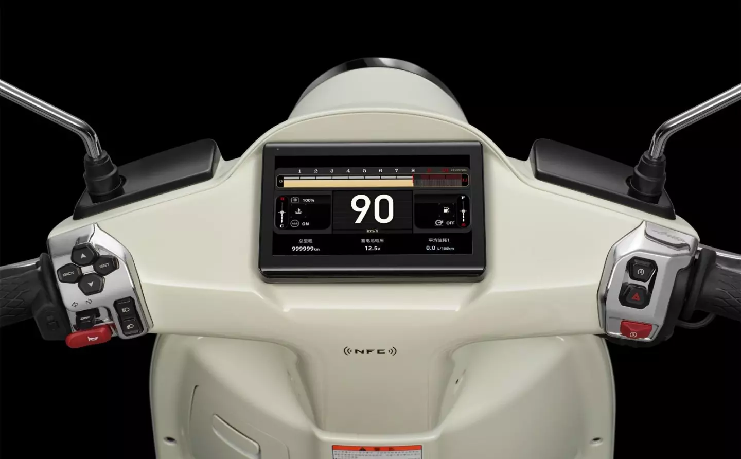 A flashy 6.2-inch TFT display, tire pressure monitoring system, and NFC-enabled keyless ignition are all on offer too