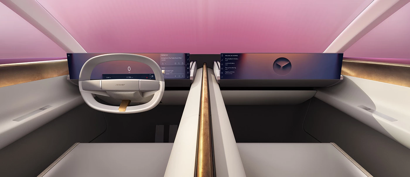 The combination of stone, brass, and wool makes for an interior like no other car I can think of