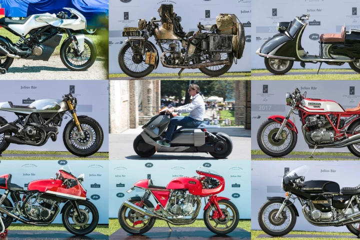 Categories at this year's Concorso di Motociclette Villa d'Este included 50cc motorcycles, obscure 1950s scooters, adventure motorcycles of the 1920s and 1930s, 1960s street scramblers from Japan, a category for concept bikes and another for 1970s Japanese fours with European frames.