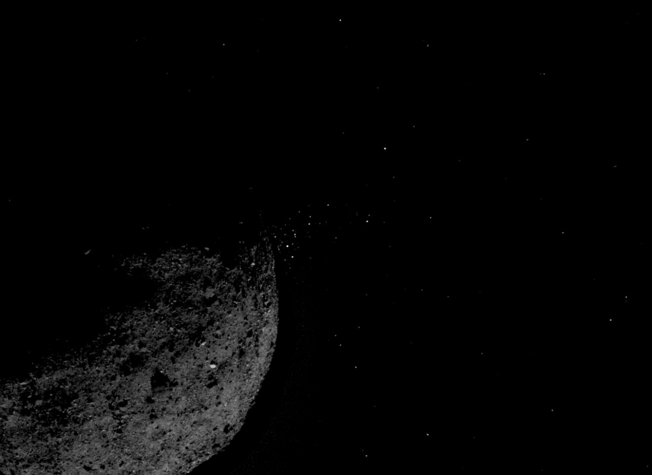 Image showing Bennu ejecting particles into space