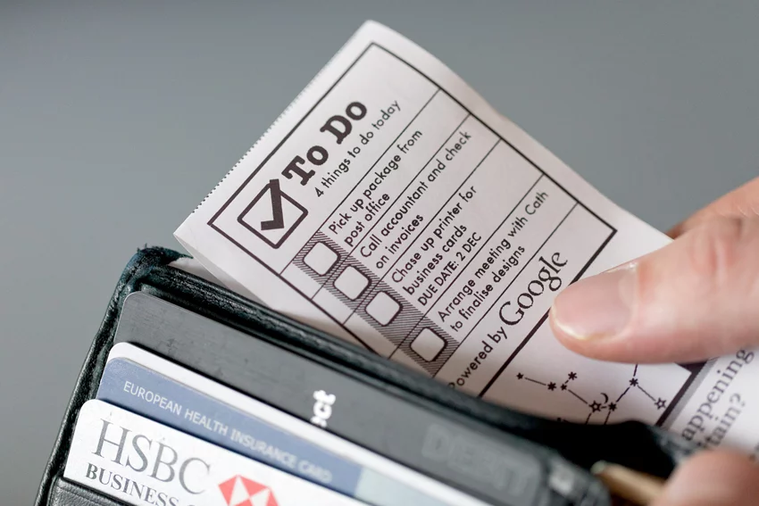 Little Printer output includes things such as to-do lists