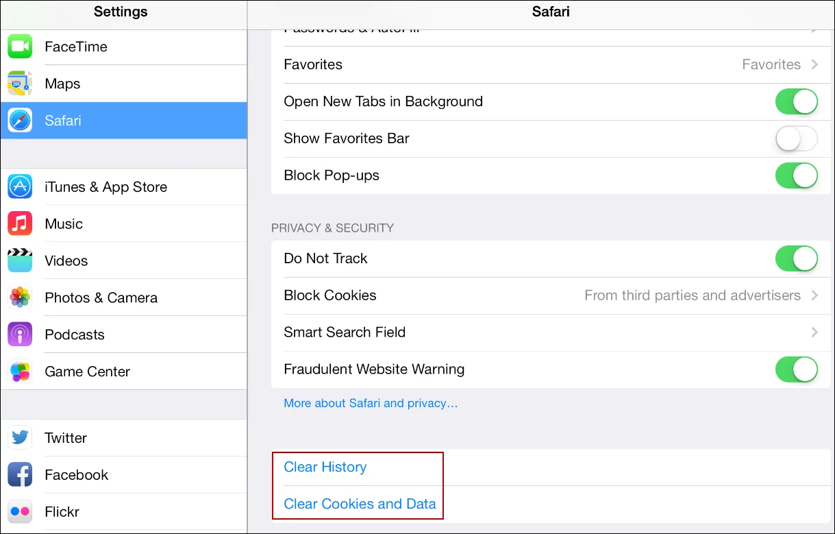 Protect browsing history by clearing cookies, history, and enable DNT