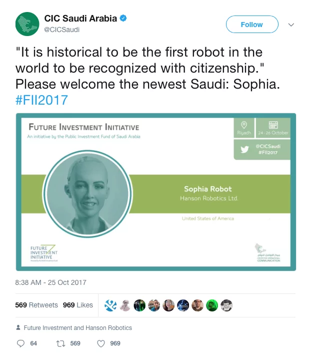 The world's first robot citizen