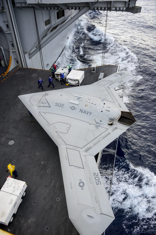 The Northrop Grumman X-47B aboard the USS Harry S. Truman