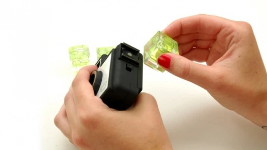 Camera cube level mounts on your camera's hot shoe