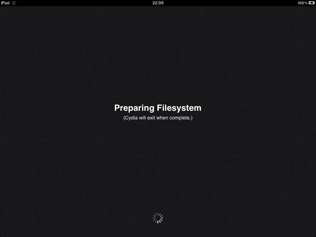 A Jailbroken iOS device will spend some moments preparing Cydia