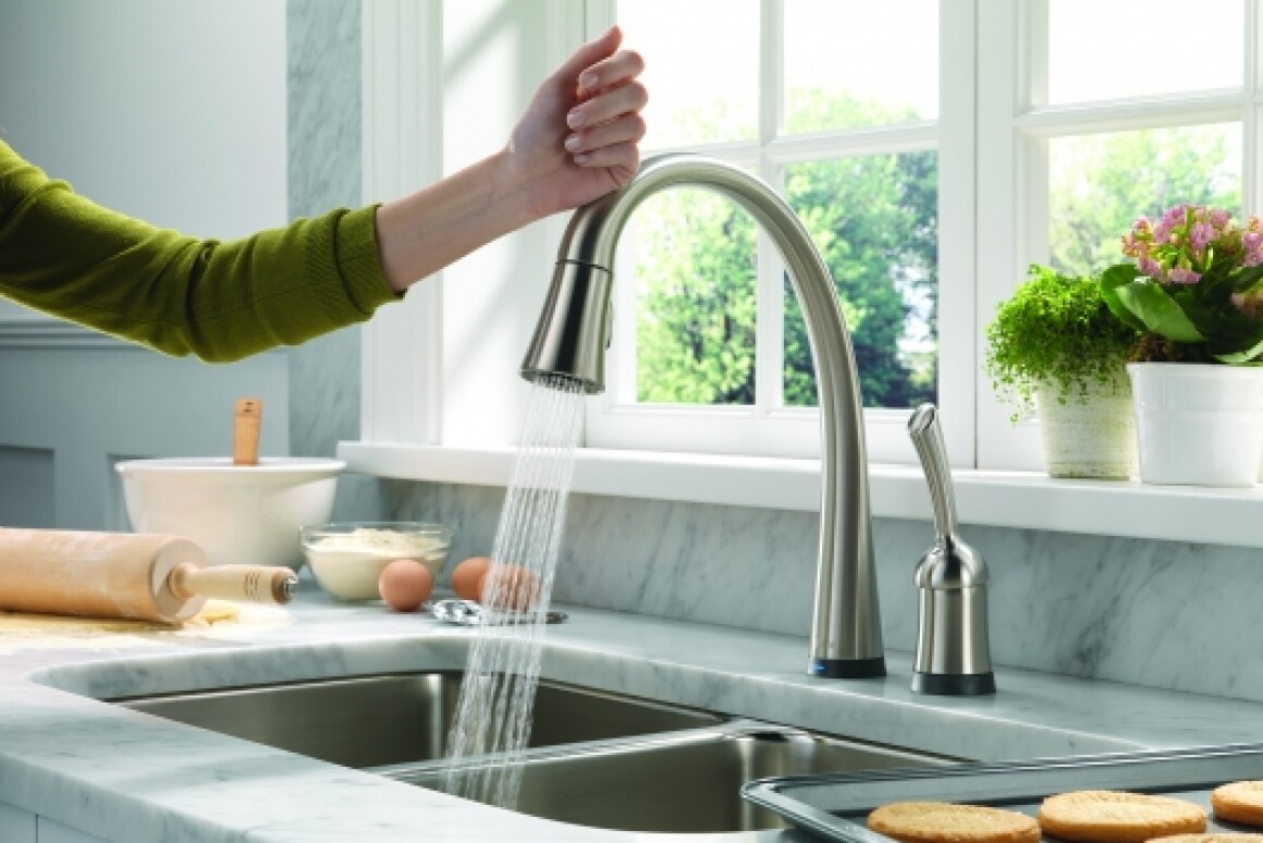 Delta S Pilar Kitchen Faucet Offers Unique Touch Technology