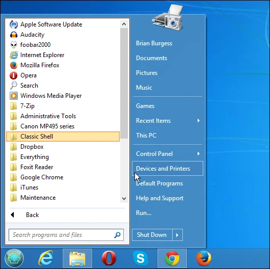 Classic Shell is a free Start menu replacement for Windows 8.1