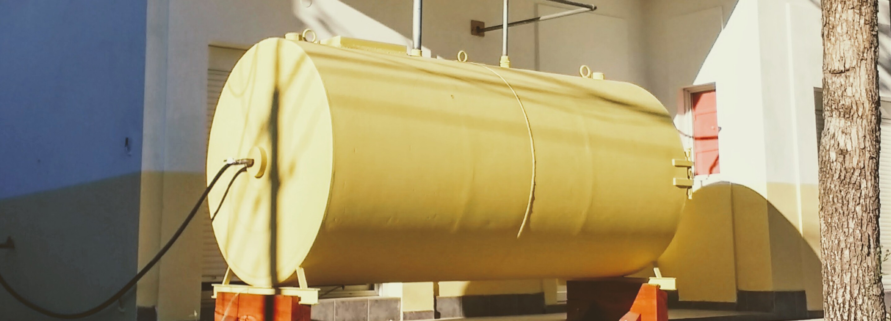 Fuel storage tank transformed into novel microshelter