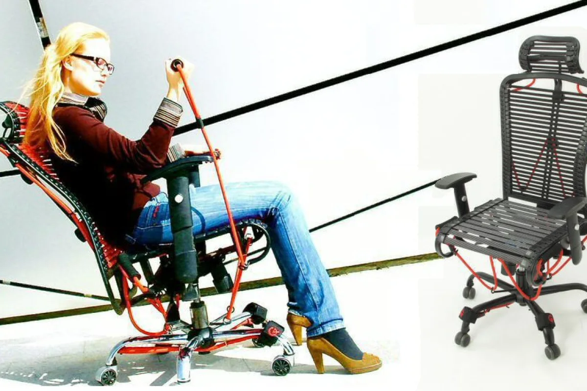 The GymyGym ergonomic exercise chair places a full body workout at your disposal without ever having to leave your desk