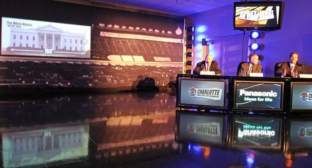 Charlotte Motor Speedway officials announced a partnership with Panasonic in September 2010 (CMS Photo)