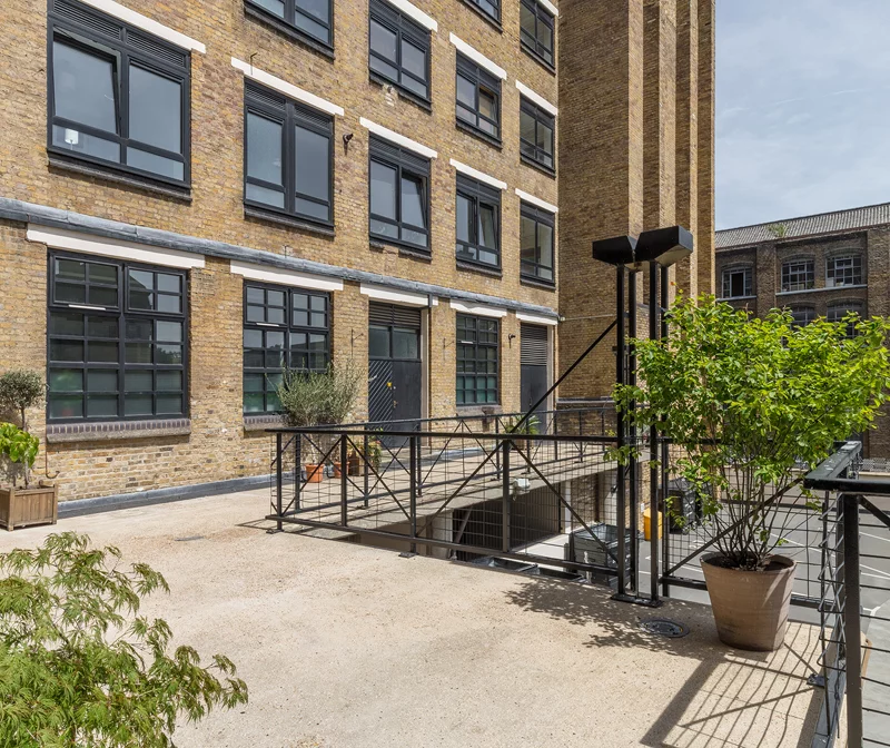 Exterior of the Biscuit Factory apartment in East London