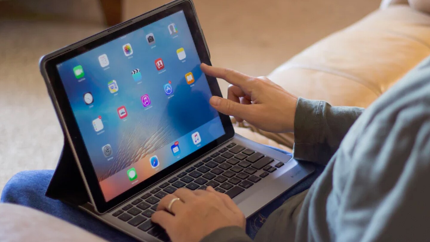 12.9-inch iPad Pro with keyboard attachment