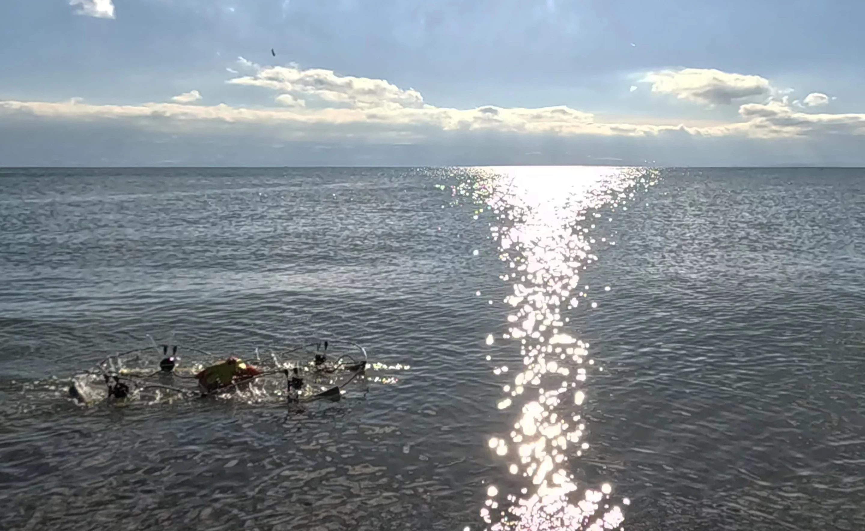 The GOAT floats, so it can swim across the water's surface when necessary