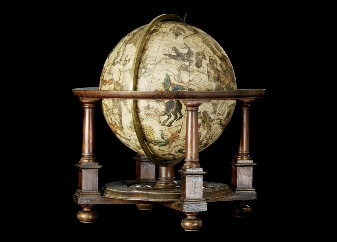 An extremely rare 34cm celestial table globe by the best known globe maker, Willem Janszoon Blaeu. This particular globe is made up of twelve beautifully hand-coloured and engraved gores and two polar calottes laid to the ecliptic poles on a papier-mâché and plaster sphere, the axis through the celestial poles. It was sold for $264,330 (£200,500) by Christies on July 13, 2016