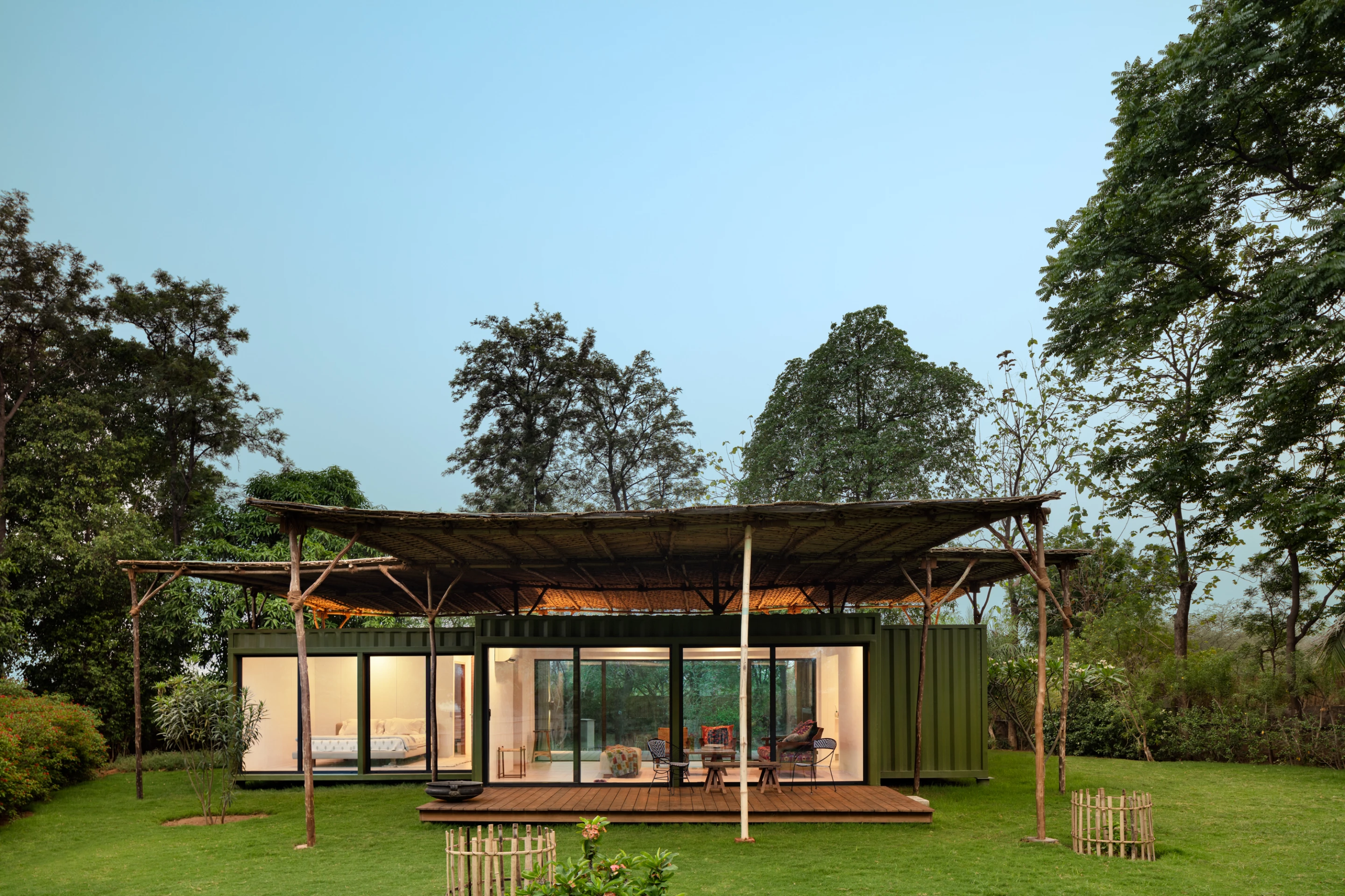 Despite the project's singular name, the Container House actually consists of two shipping-container-based dwellings: Champa, pictured, and Chameli