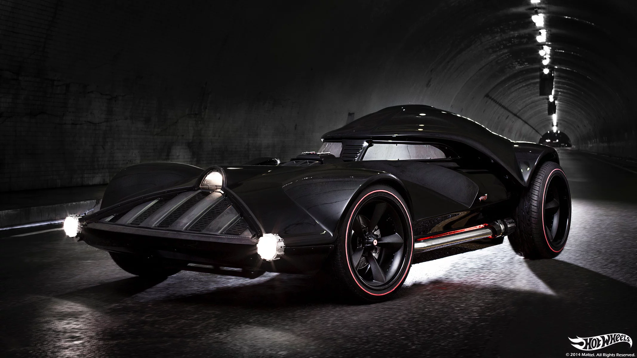 The full-scale Vader HotWheels car uses a Corvette chassis and is reportedly capable of 80 mph (Photo: Mattel)