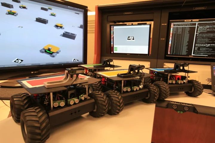 NASA's "swarmies" stand at the ready to work together explore alien worlds (Photo: NASA/Dmitri Gerondidakis)