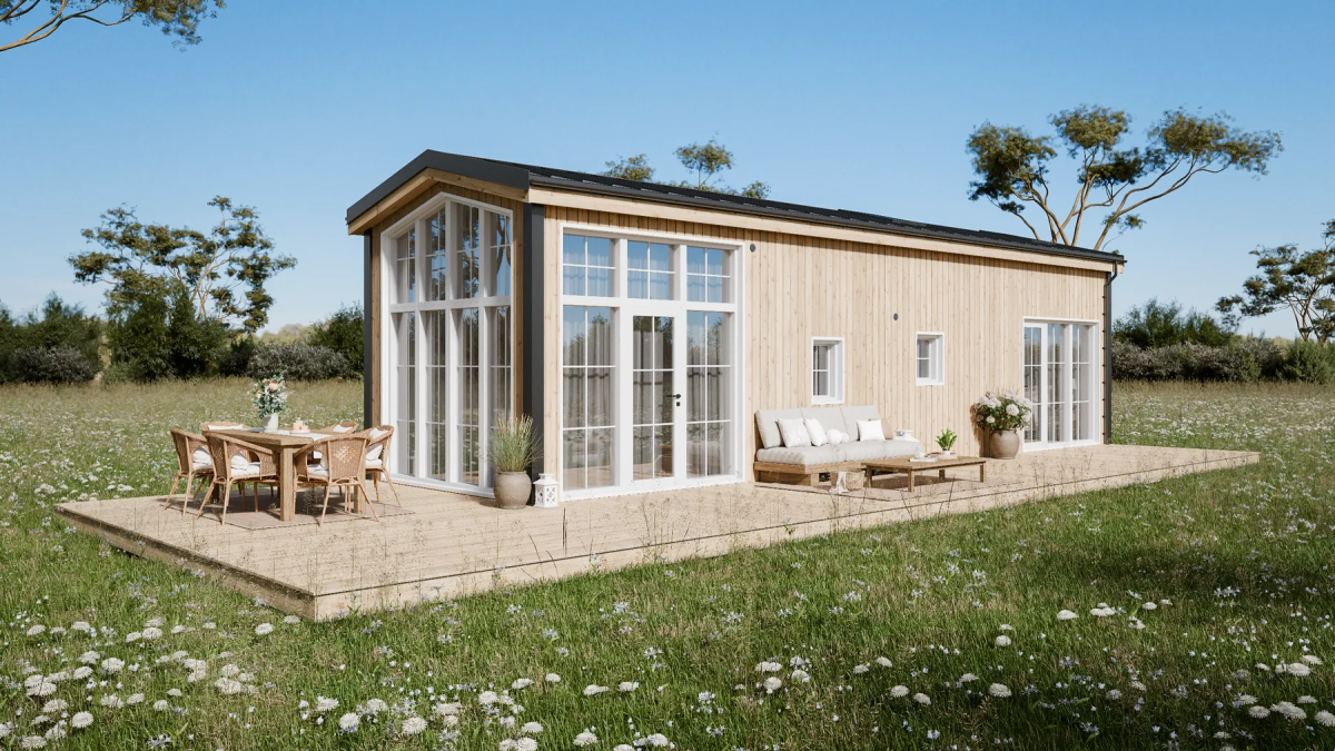 Cottage-like tiny house trades portability for light-filled comfort