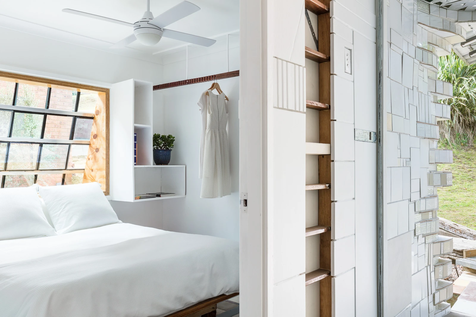 One of the Up-Cycle House's bedrooms