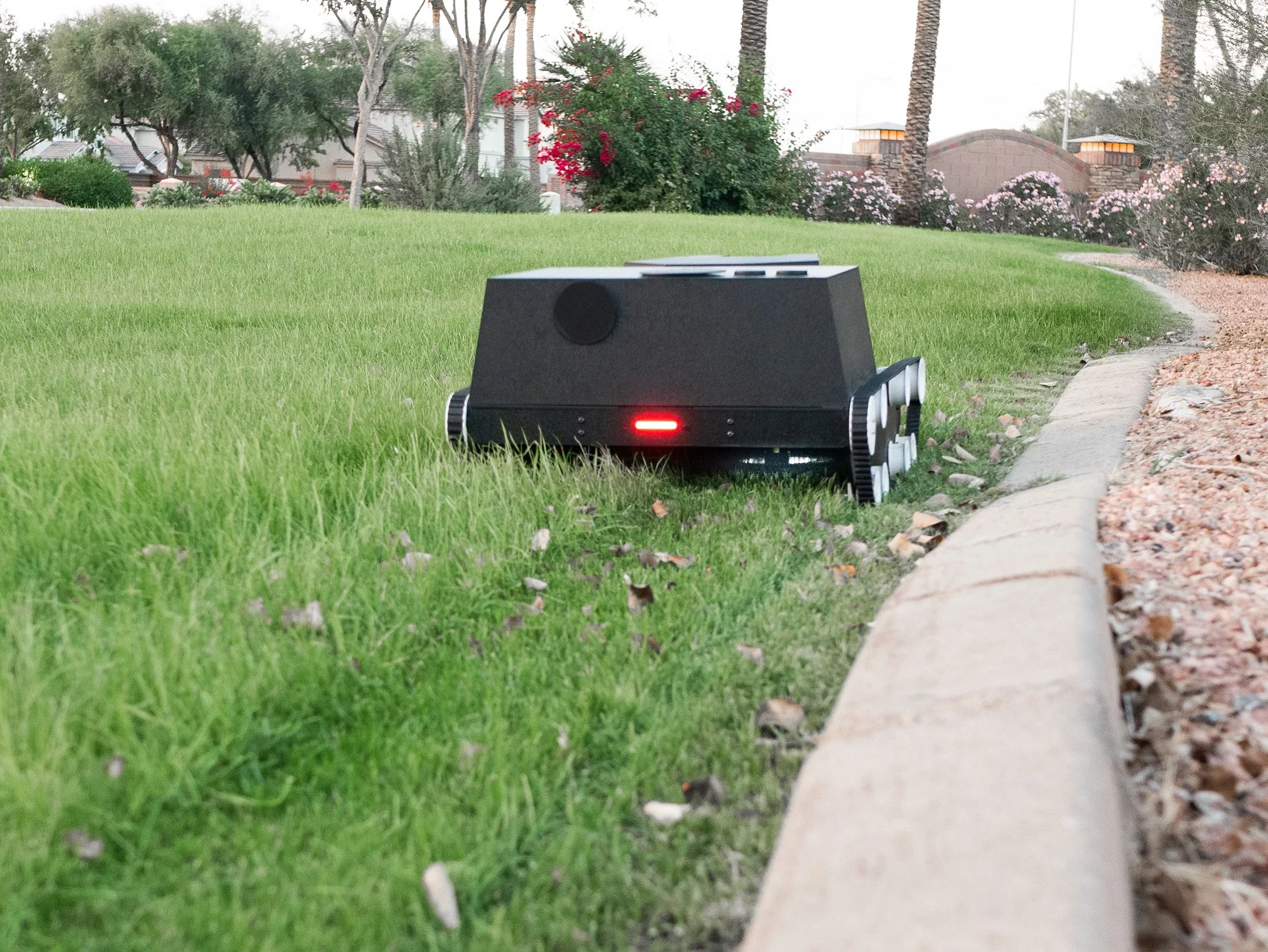 Yardroid mows the lawn