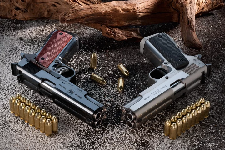 One full payload from the AF2011-A1 can deliver in three seconds what would take a regular 9mm pistol almost ten times as long to fire, including reloading