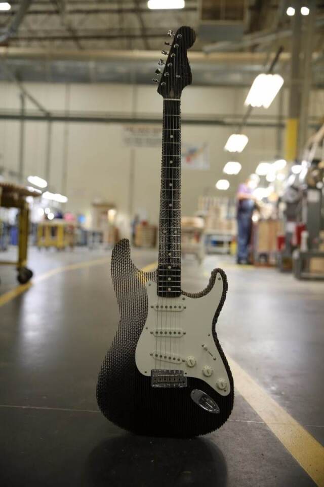 A fully playable cardboard Stratocaster