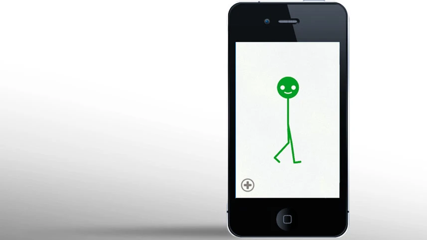 Lumoback's app features a stick-figure avatar