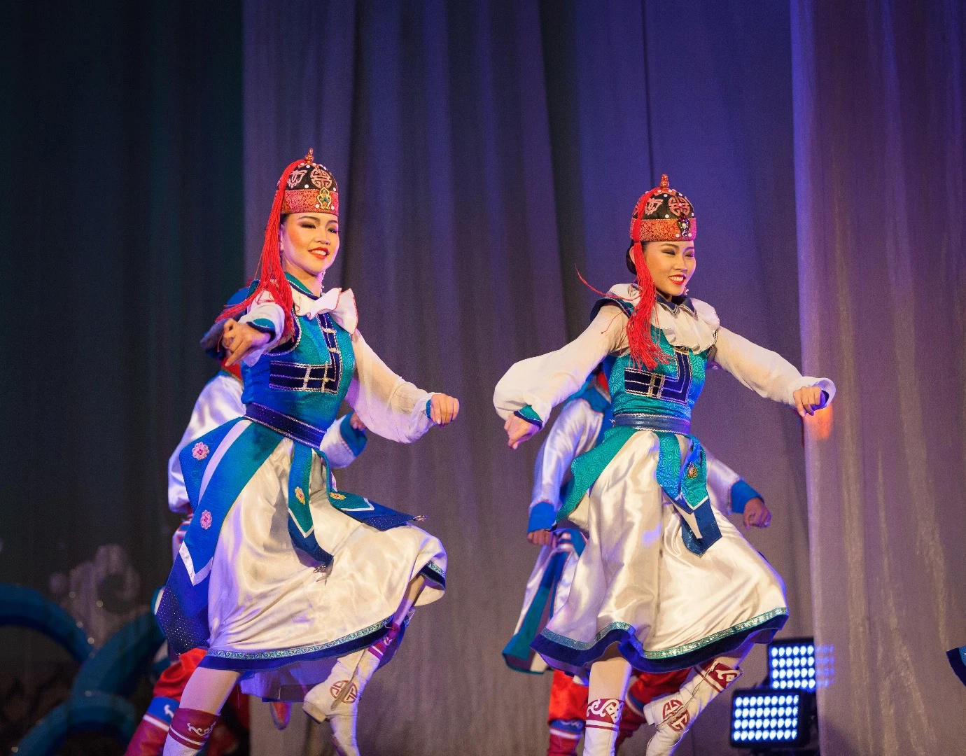 Mongolian National Song and Dance Academic Ensemble, Ulaanbaatar - an absolutely brilliant show. Traditional dance number.