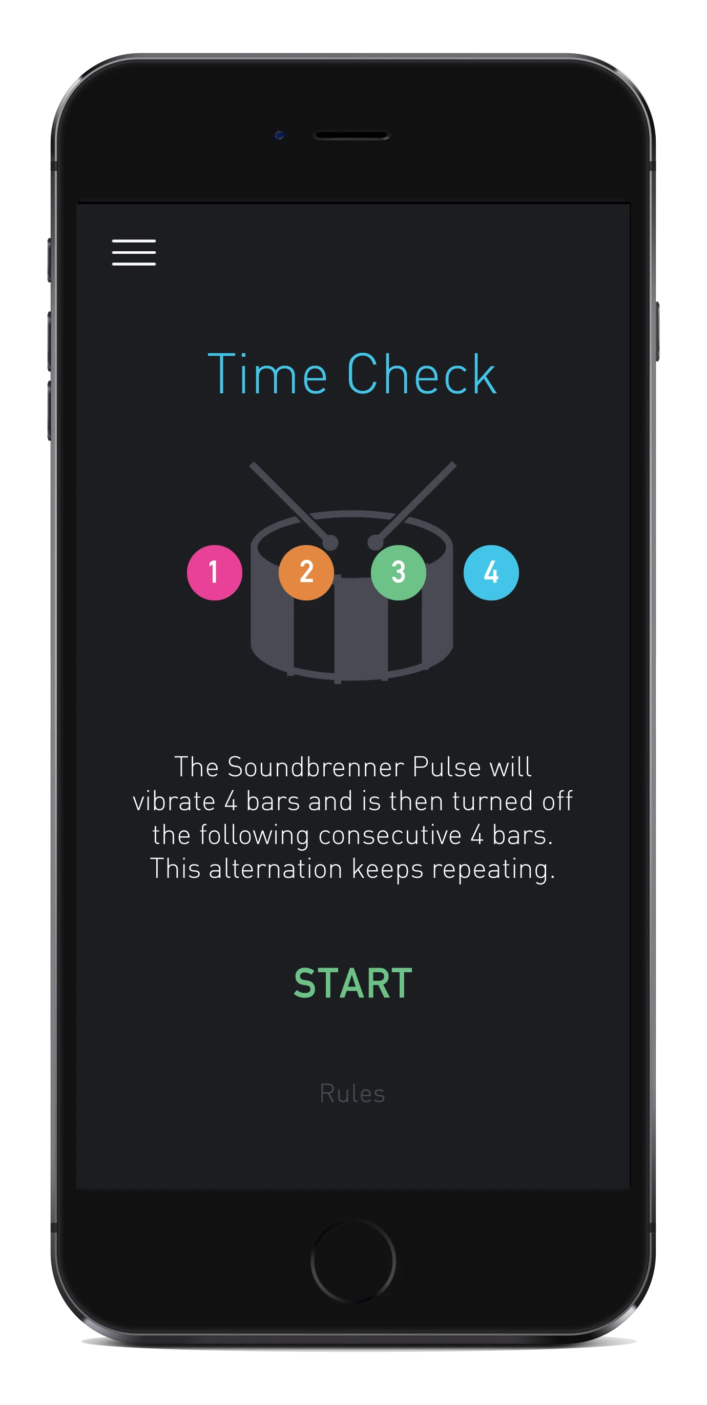 The Soundbrenner Pulse app allows the user to customize beat settings