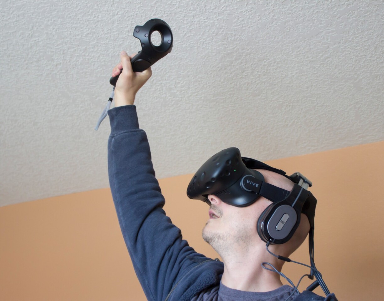 You may be doing this in some Vive games, so hanging lights or ceiling fans may not be a good fit for your playing space