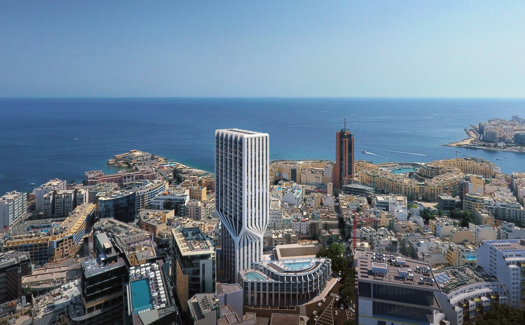 Mercury Tower will comprise a total of 31 floors: 9 will be residential, 19 will be hotel space, and the remaining 3 will include an outdoor pool