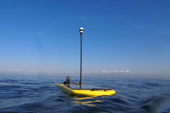 The above-water component of one of the four Wave Gliders