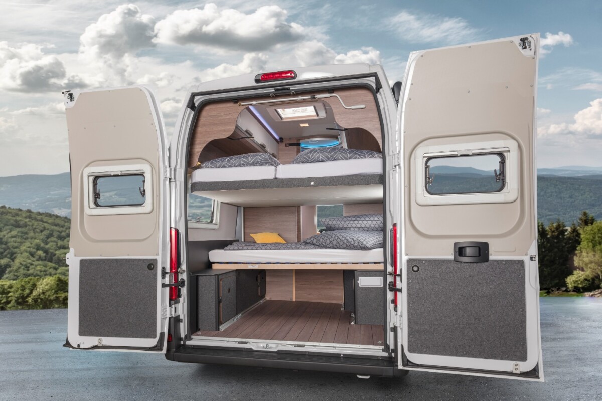 Knaus Boxlife camper van sleeps seven and still loads up with bikes and