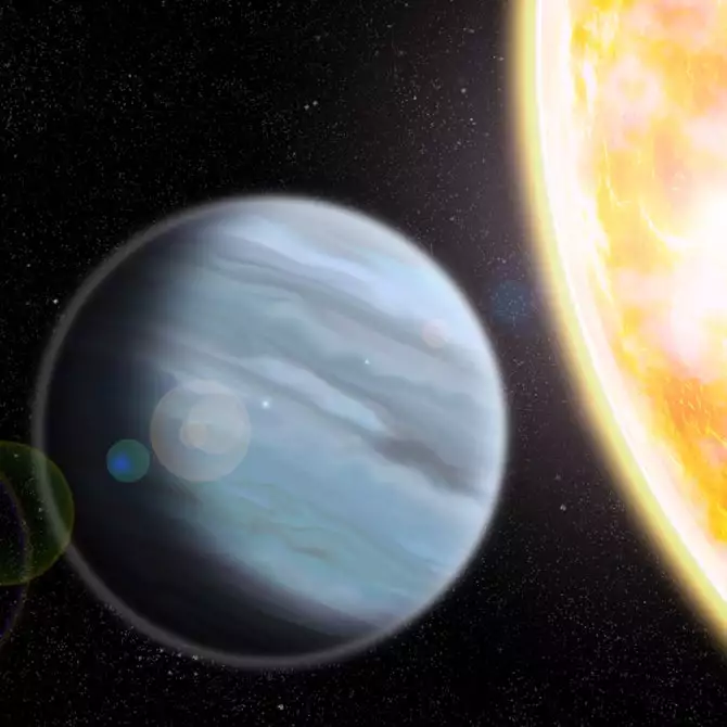 An artist's rendition of the exoplanet KELT 11b, which has the density of styrofoam
