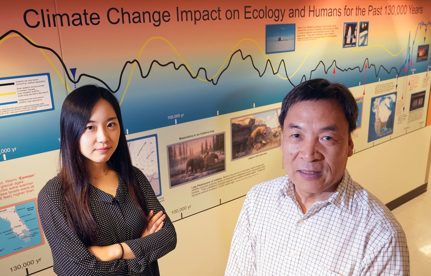 Youmi Oh (left) and Qianlai Zhuang (right), researchers on the new study
