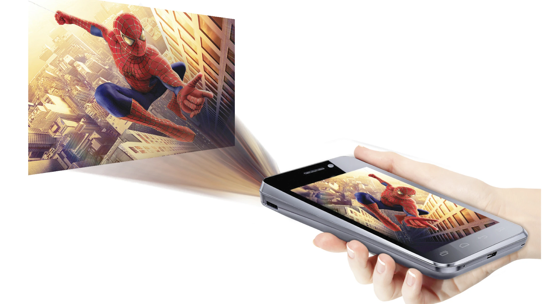 The MagicOn Ayane has a built-in pico projector